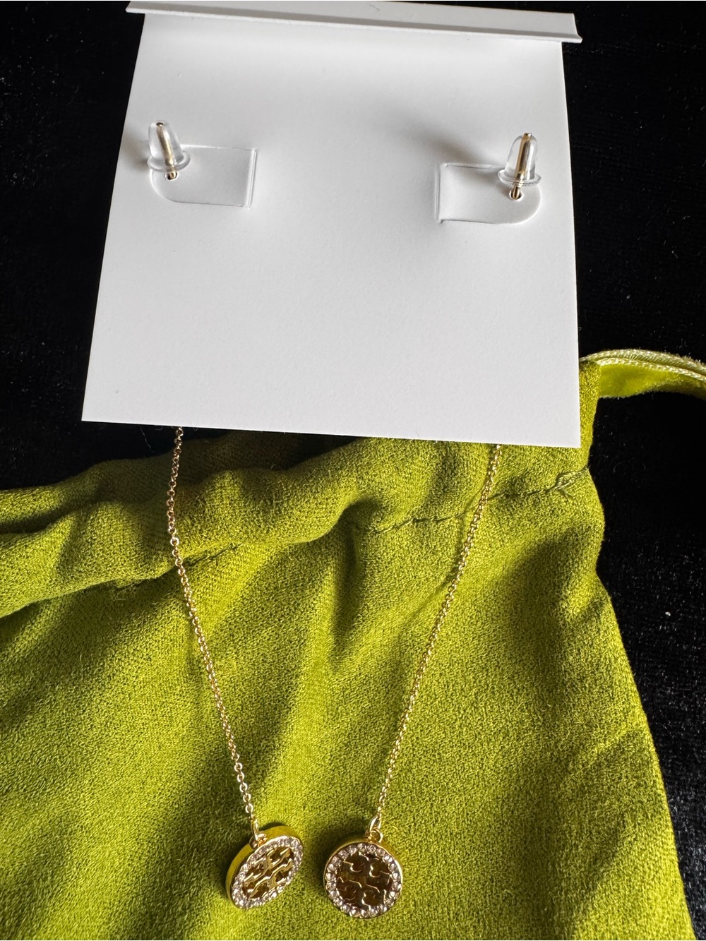 Tory Burch Delicate Gold Logo Threader Earrings - Picture 8 of 8